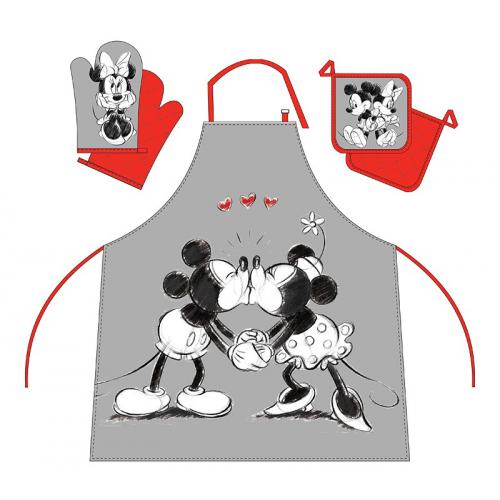 Кухненски комплект - престилка и ръкохватки Мики и Мини Маус 